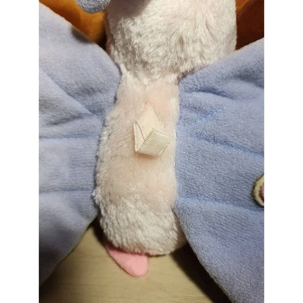 Vintage 1981 Dakin Pink Blue Butterfly Plush 6" nutshell stuffed Felt legs - Picture 7 of 13